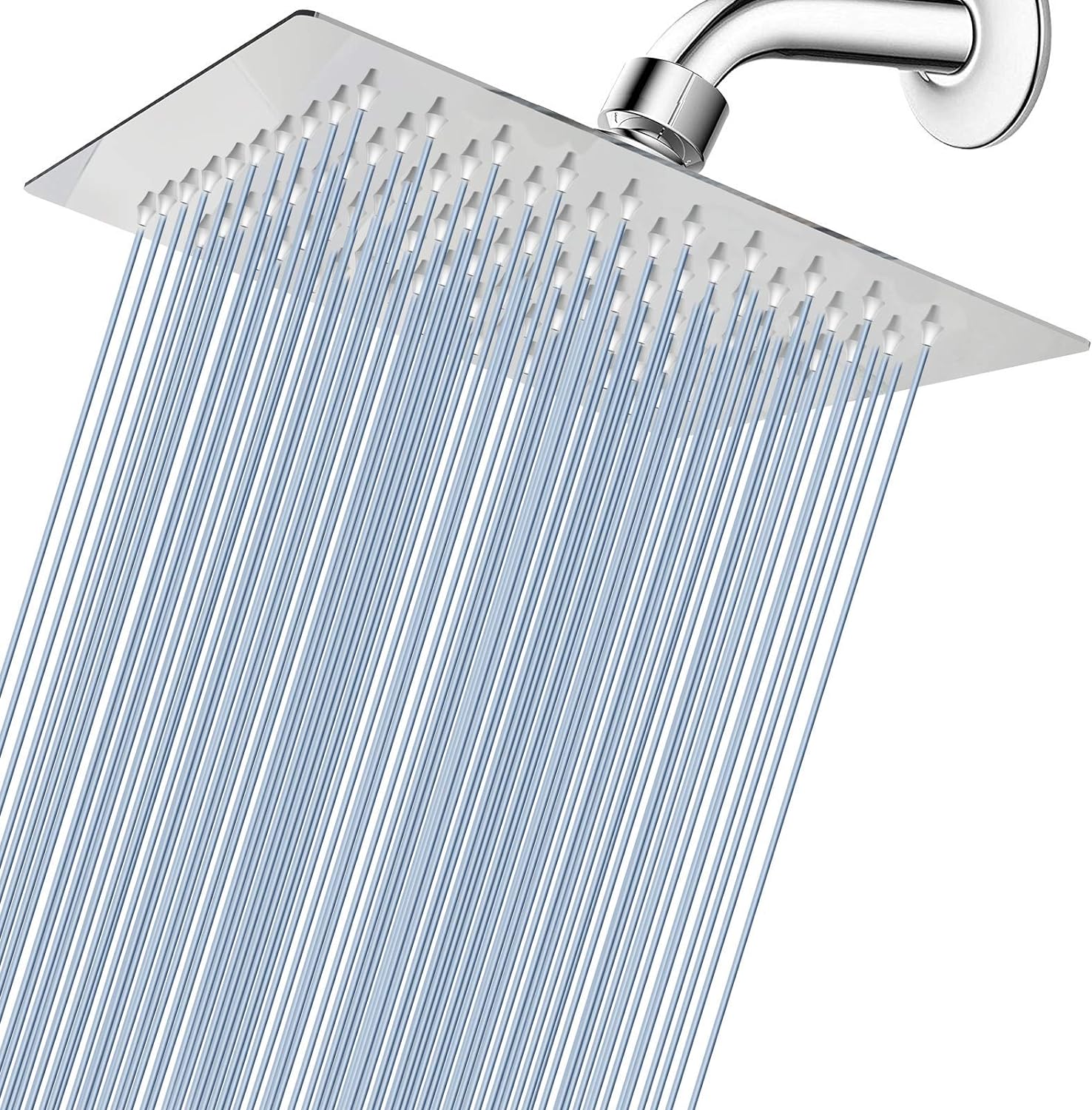 Voolan Rain Shower head, High Pressure Shower Head Made of 304 Stainless Steel, Relaxed Shower Experience Even at Low Water Flow and Pressure (8 Chrome)