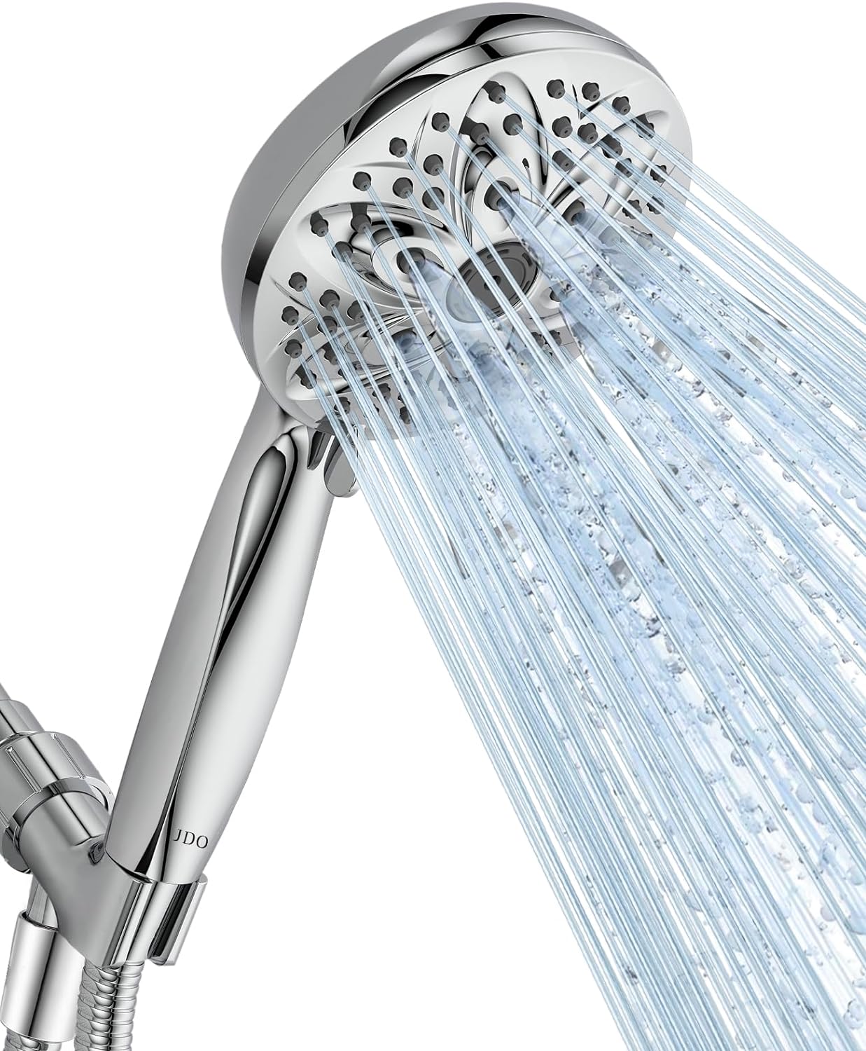 Shower Head with Handheld, High Pressure Handheld Shower Head 6 Settings, Detachable Shower Head Set with Stainless Steel Hose and Shower Bracket (Chrome)