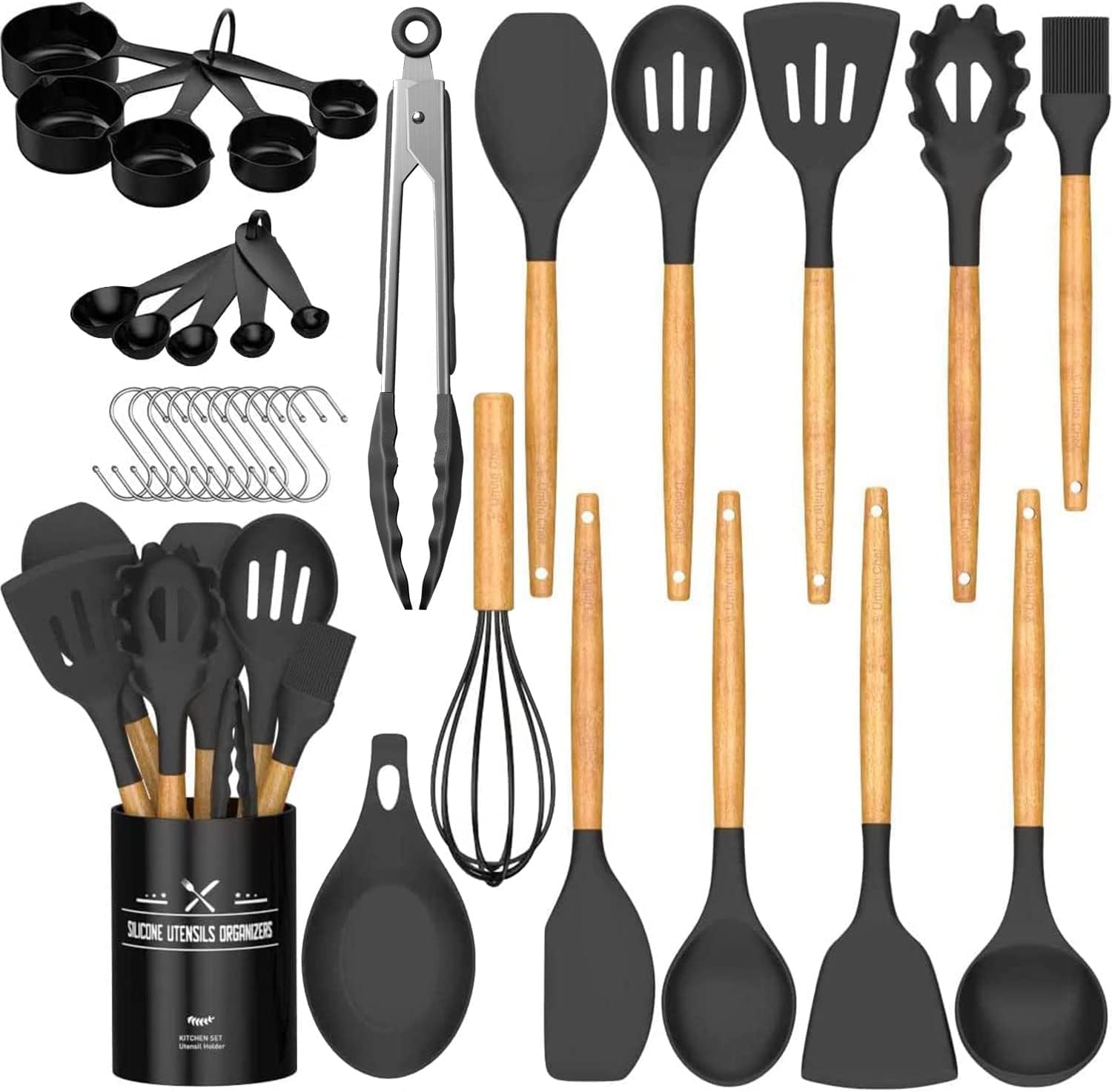 I recently upgraded my kitchen with a new set of utensils, and I must say, the items have truly exceeded my expectations. This comprehensive set has proven to be a game changer in my culinary endeavors. Here' why I can't stop singing praises for these kitchen essentials:1. Superior Quality Materials:The utensils in this set are crafted from high-quality materials that not only feel robust and durable but also add a touch of elegance to my kitchen. From the sturdy handles to the resilient heads,