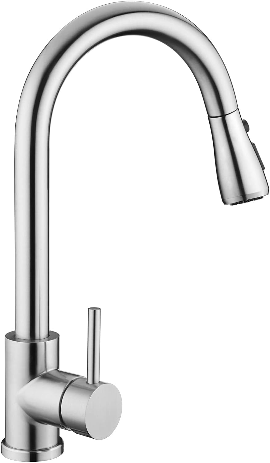 VFAUOSIT Kitchen Faucets, Kitchen Sink Faucet with Pull Down Sprayer Brushed Nickel Stainless Steel Modern High Arc Single Handle Single Hole Pull Out Kitchen Faucet for Bar Laundry RV Utility Sink