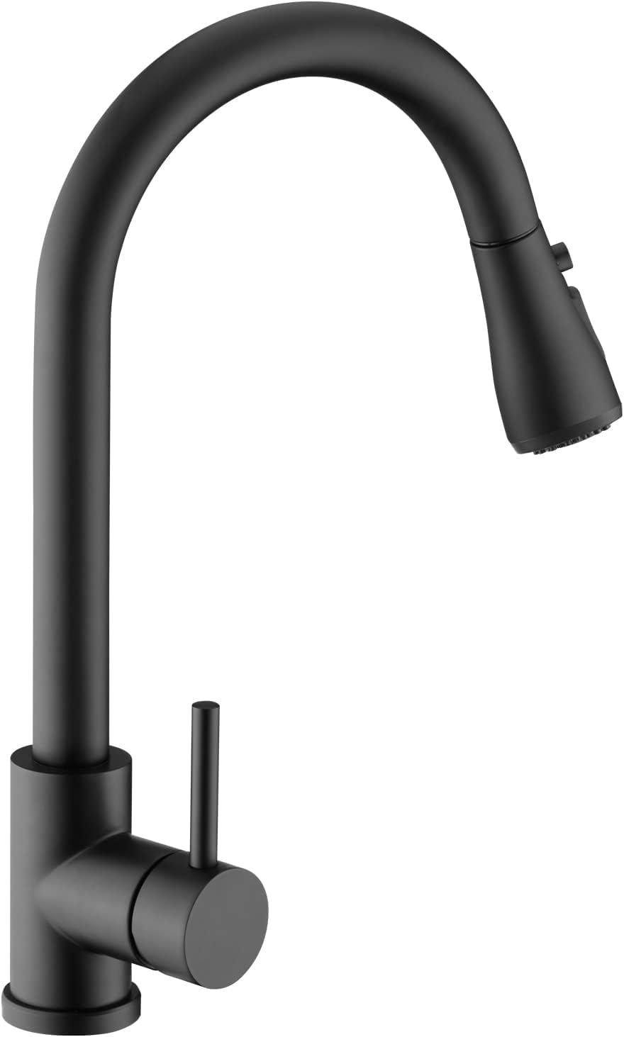 Black Kitchen Faucet with Pull Down Sprayer, VFAUOSIT Kitchen Sink Faucet, Commercial Stainless Steel Laundry Single Handle Pull Out Kitchen Faucets Matte Black, Grifo para Fregaderos de Cocina