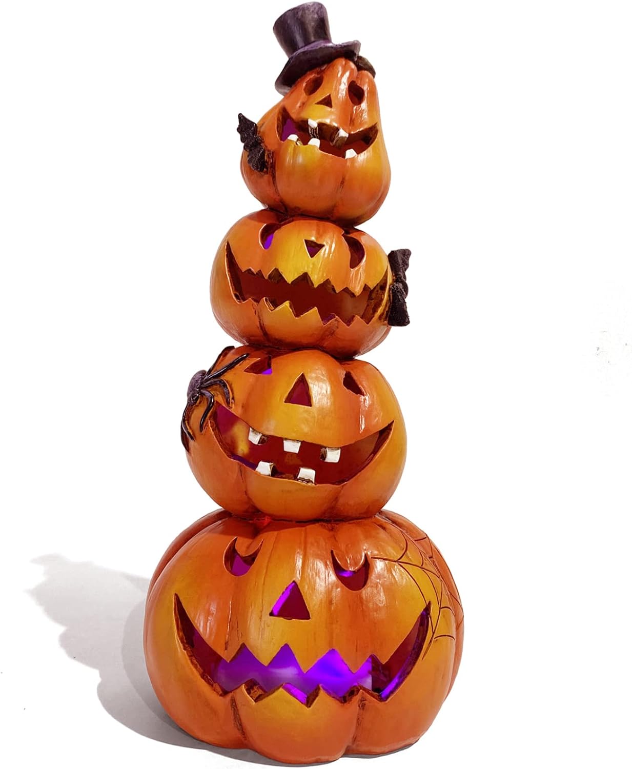 Hodao Halloween Pumpkin Decorations Indoor Halloween Decorations Clearance for Table/Halloween/Window/Present Box/Gift/Courtyard Corridor (Orange Stacked Pumpkins)