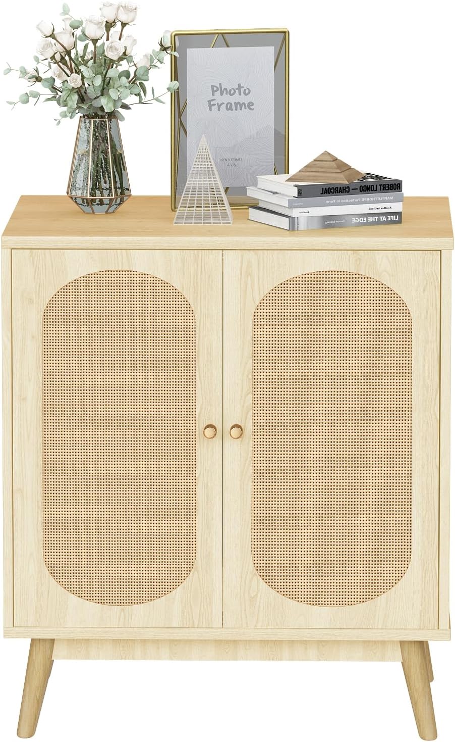 This is a beautiful cabinet! Great quality and easy too put together. I swapped out the handles with some that matched another piece I have a little better but the ones provided were cute. Excellent quality for the price.