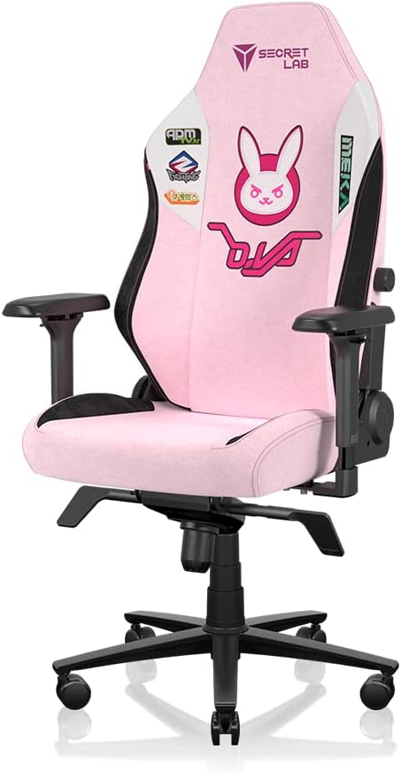 Secretlab Titan Evo D.Va Gaming Chair - Reclining - Ergonomic - Comfortable Computer Chair with 4D Armrests - Headrest & Lumbar Support - Small - Pink - Fabric