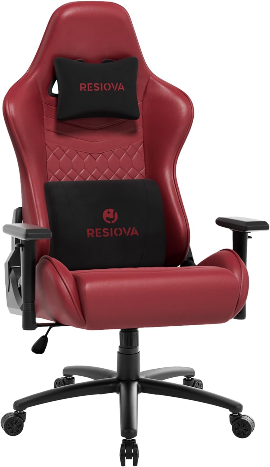 Gaming Chair for Adults,Ergonomic Office Computer Chair Racing Desk Chair,High Back Gamer Chair with Velvet Headrest and Lumbar Support,Pu Leather 350LBS Video Game Chair(Reds)