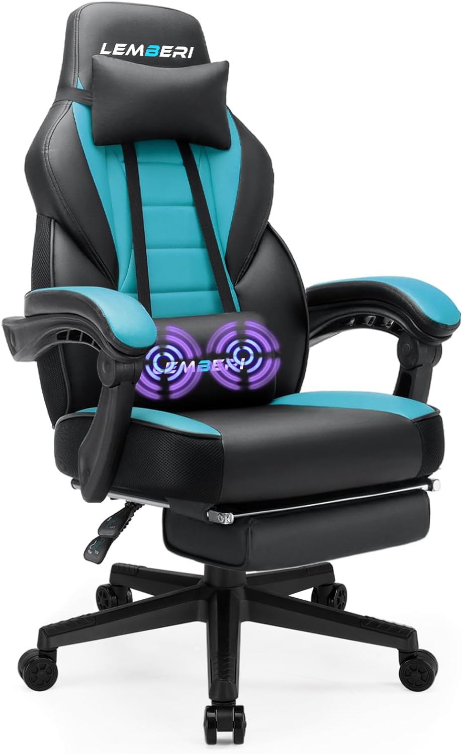 LEMBERI Gaming Chairs for Adults,Ergonomic Video Game Chairs with footrest,Big and Tall Gaming Chair 400lb Weight Capacity, Racing Style Computer Gamer Chair with Headrest and Lumbar Support