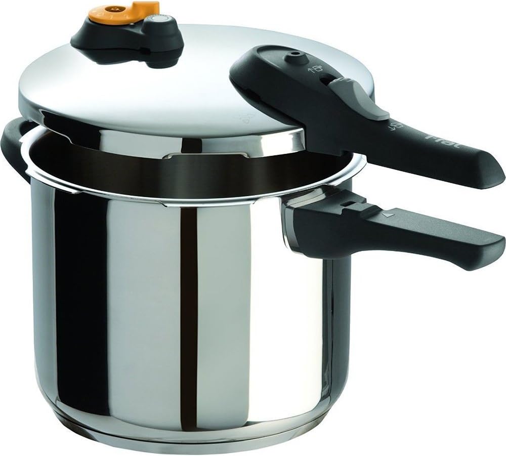 T-fal Ultimate Stainless Steel Pressure Cooker 6.3 Quart Induction Cookware, Pots and Pans, Dishwasher Safe Silver