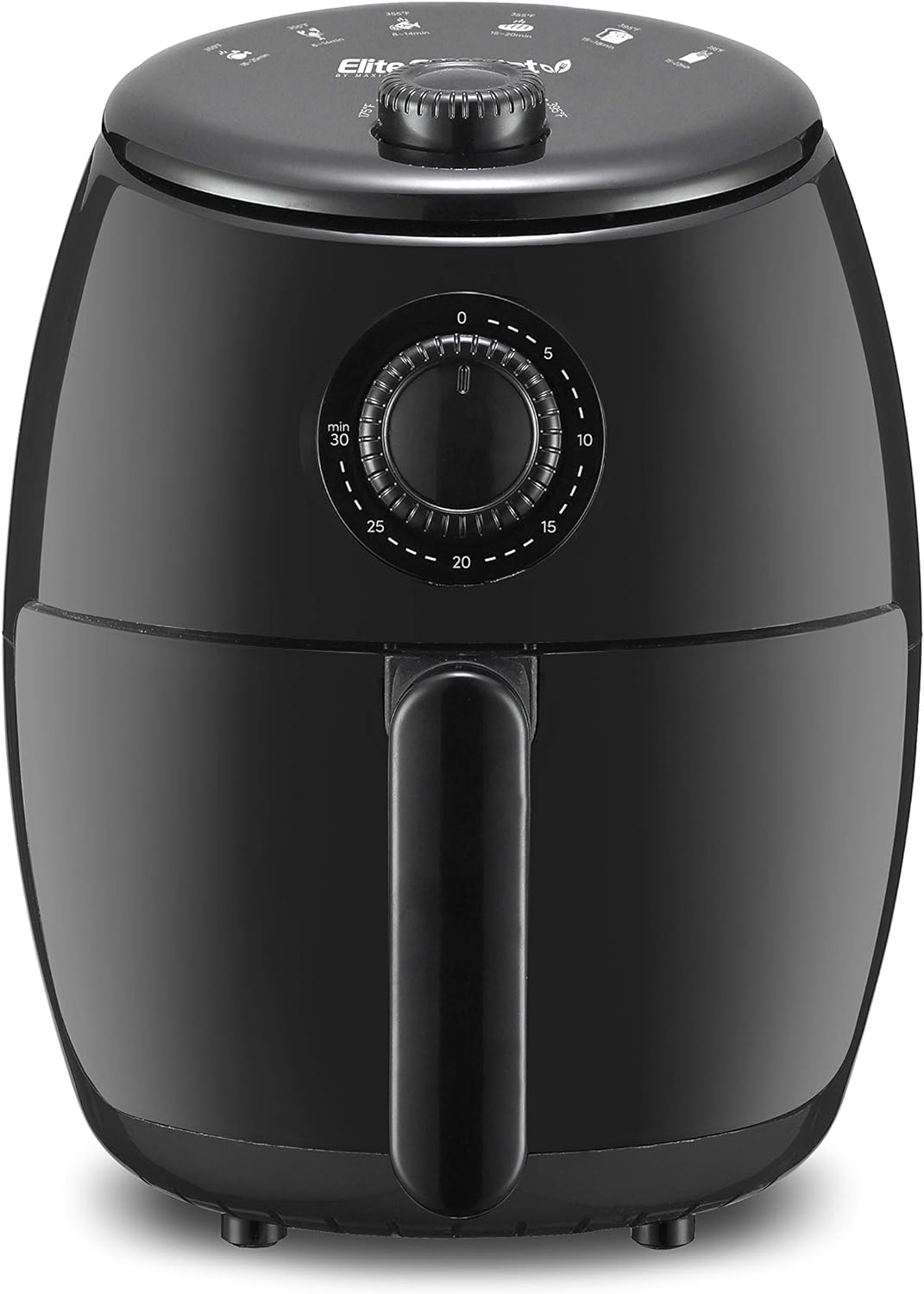 Elite Gourmet EAF-0201 Personal Compact Space Saving Electric Hot Air Fryer Oil-Less Healthy Cooker, Timer & Temperature Controls, 1000W, 2.1 Quart, Black