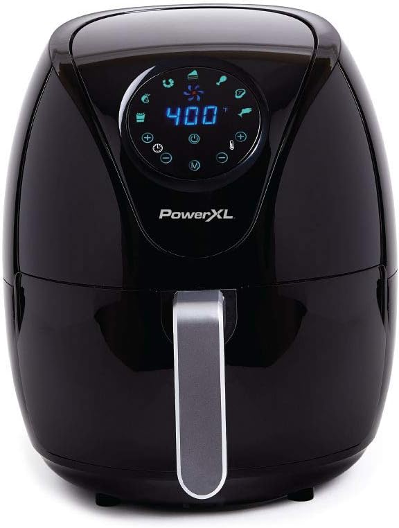 PowerXL Air Fryer 7 QT Maxx Classic, Extra Hot Air Fry, Cook, Crisp, Broil, Roast, Bake, High Gloss Finish, Black (7 Quart) (HF-196DT)