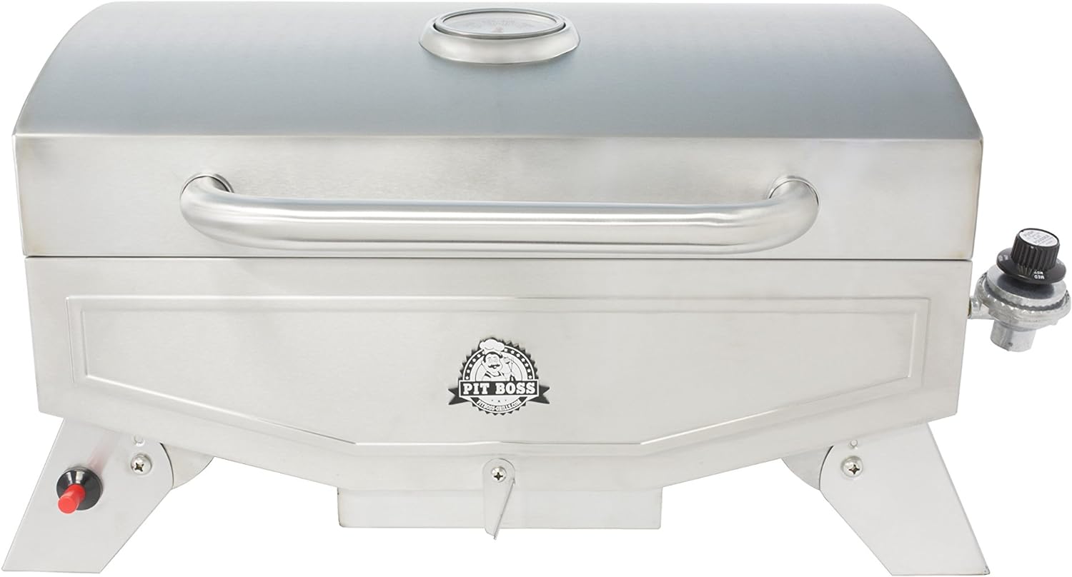 Pit Boss Grills PB100P1 Pit Stop Single-Burner Portable Tabletop Grill , Grey