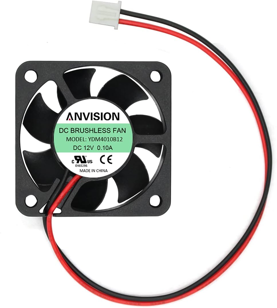 40mm x 10mm DC 12V Brushless Cooling Fan, Dual Ball Bearing, 2 Pin