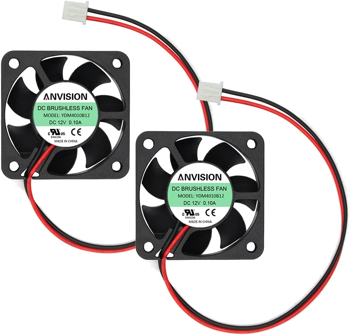 2-Pack 40mm x 10mm DC 12V Brushless Cooling Fan, Dual Ball Bearing, YDM4010B12