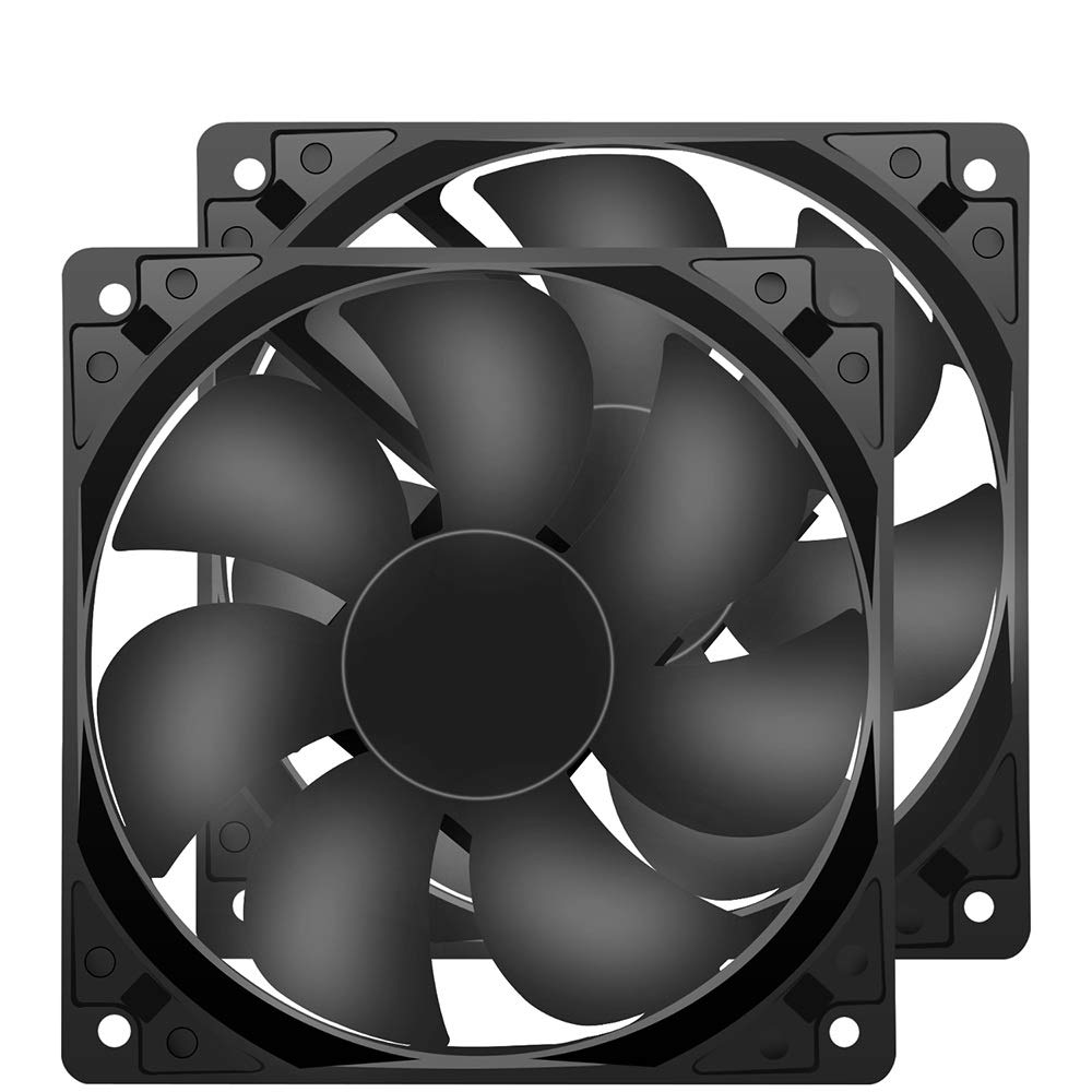 Strong Quiet 12025 Fan 120x120x25mm 12cm 120mm Computer Case Fan DC 12V Cooling Fan for Computer case 2Pin 2 Wire 1600RPM 2-Pack