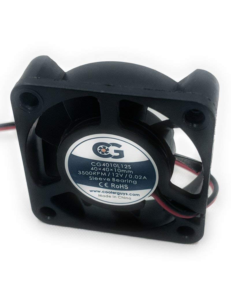 Coolerguys 12v Ultra Quiet Fan for Pi Devices, 3D Printers, and Microelectronics (40x10mm)