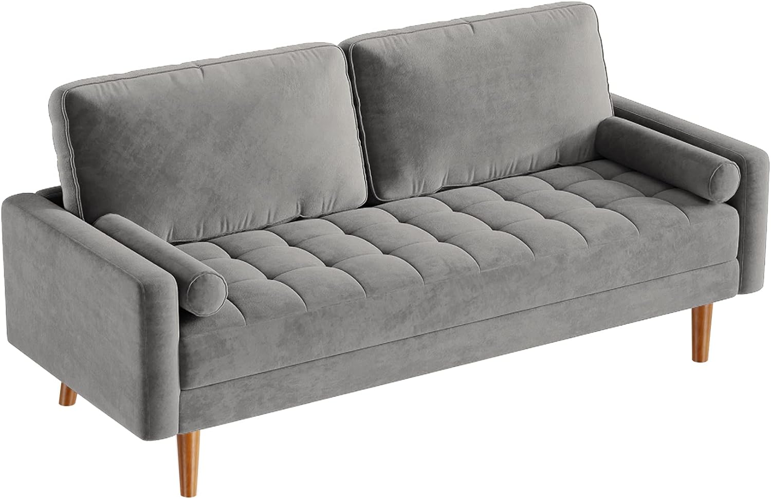 I recently purchased the Vesgantti Loveseat Sofa in Green Velvet, and I am absolutely in love with it! The sofa is beautifully made, with a sleek and modern design that perfectly complements my living room dcor. The velvet fabric is soft and luxurious, and the tufted back adds a touch of sophistication.The sofa is also very comfortable to sit on.The seat and cushions are filled with high-density sponge, which provides excellent support and pressure relief. I can easily spend hours sitting on th