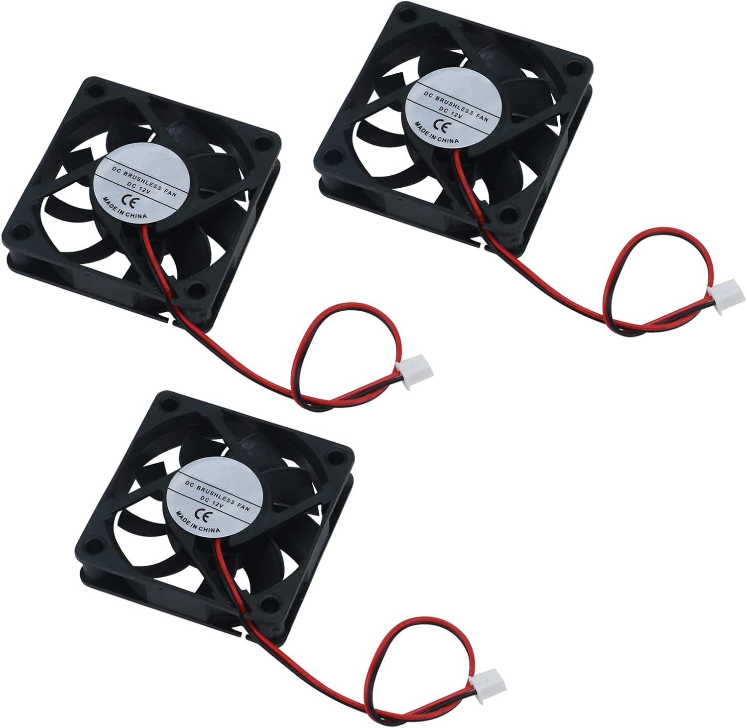 Antrader 3-Pack 60mm x 60mm x 15mm 6015 12V Brushless DC Cooling Fan 2pin for DIY 3D Printer Extruder Humidifier