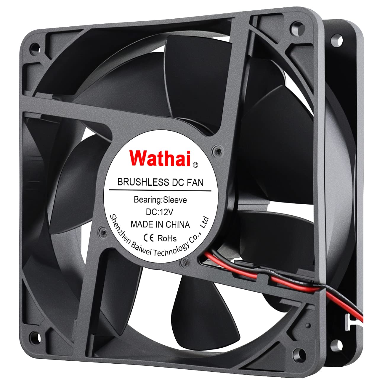 Wathai 2Pin 120mm x 38mm Brushless Cooling Case Fan 12V 2pin DC High Airflow Cooler Fan