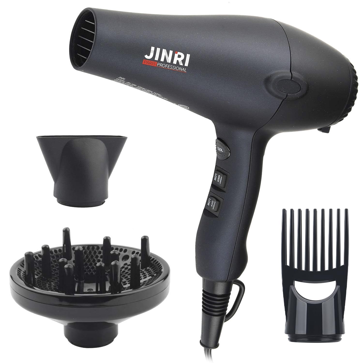 Pros:- Lightweight- Comfortable matt finish and it' not slippery if your hands are damp- It' balanced well - not top heavy and unweildy while using- Both medium and high heat aren't too hot, i.e., doesn't cook your hair.Cons:- None! This is a great blow dryer!