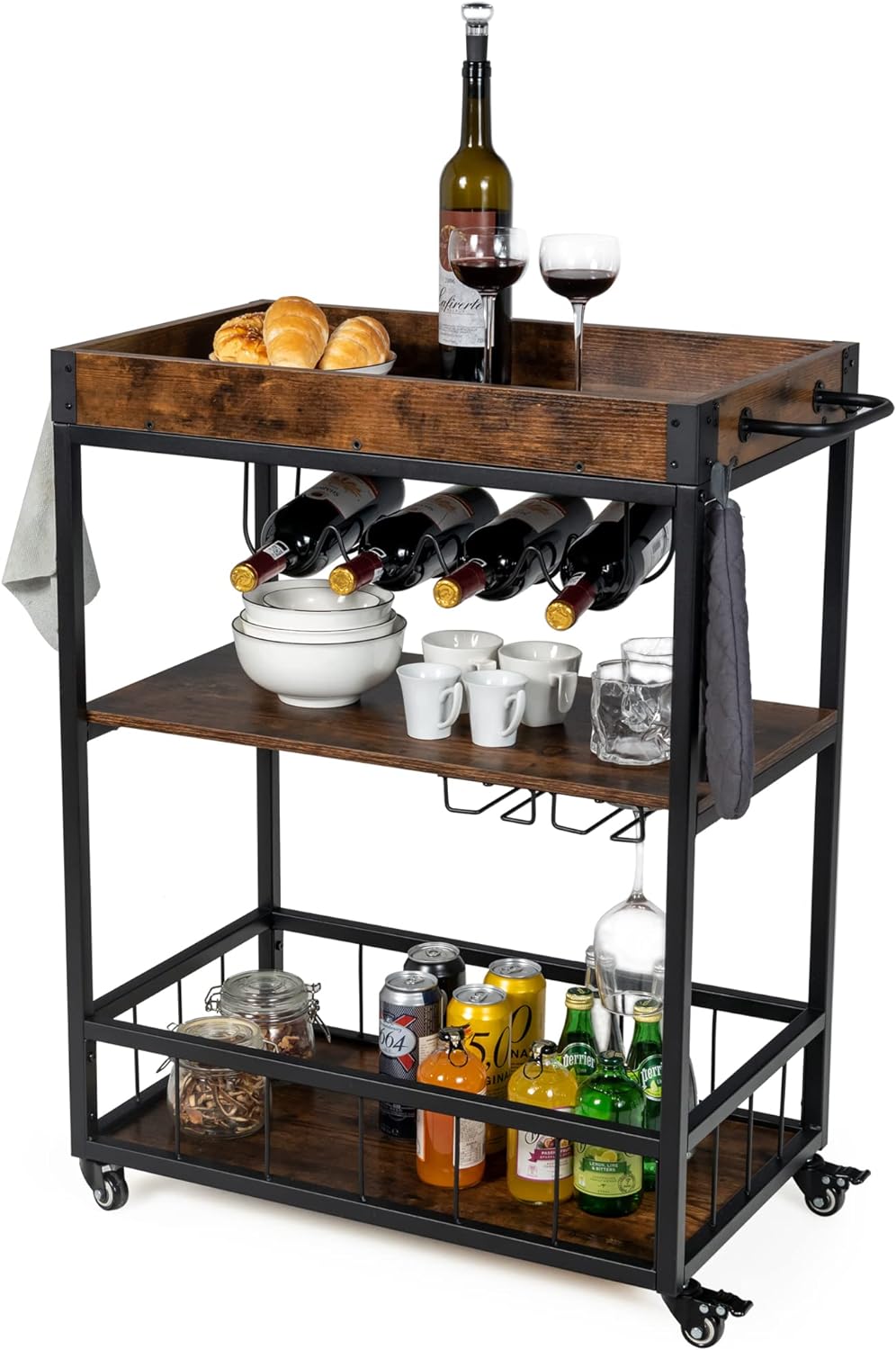 Amazing bar cart, better than I expected for the price, honestly.It match with my floor and its easy to assemble. I have to say its unbelievable at this price!