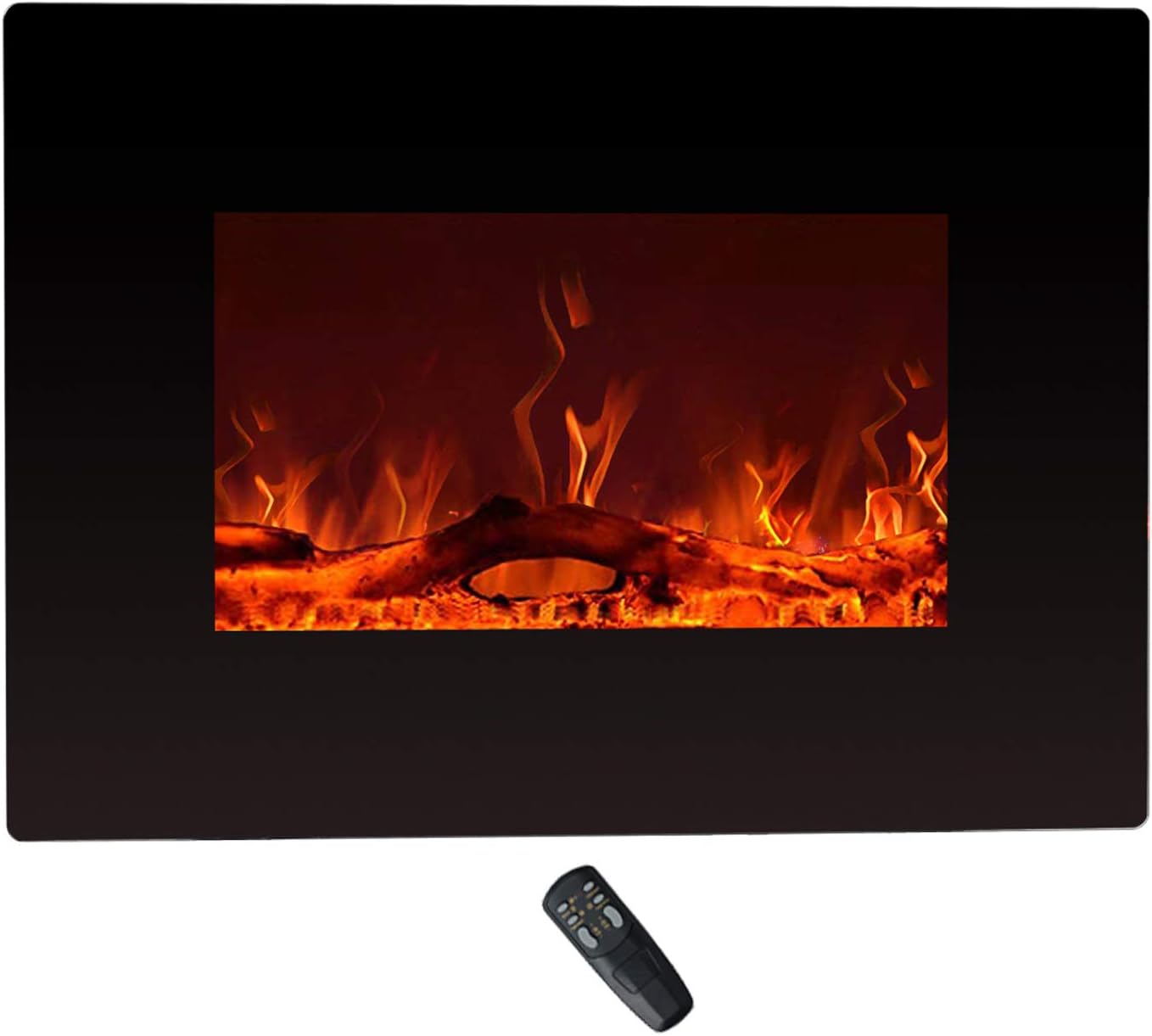 C-Hopetree 22 Inch Wide Electric Fireplace, Wall Mounted or Freestanding Portable Room Heater with Remote and Thermostat