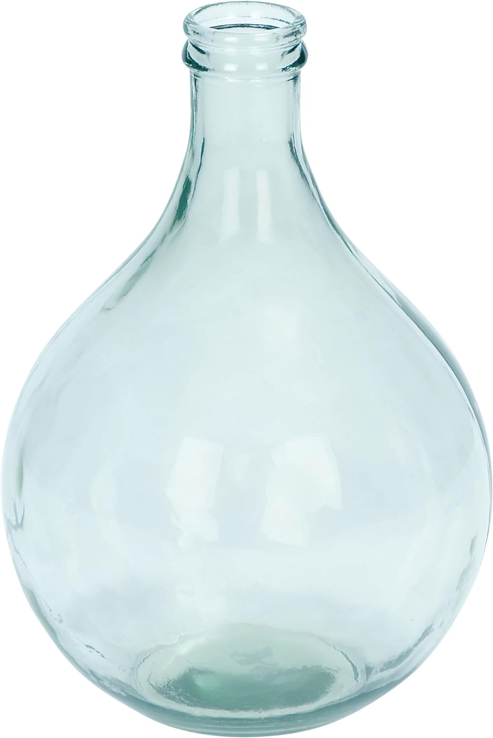 Deco 79 Recycled Glass Handmade Spanish Vase, 11 x 11 x 17, Blue