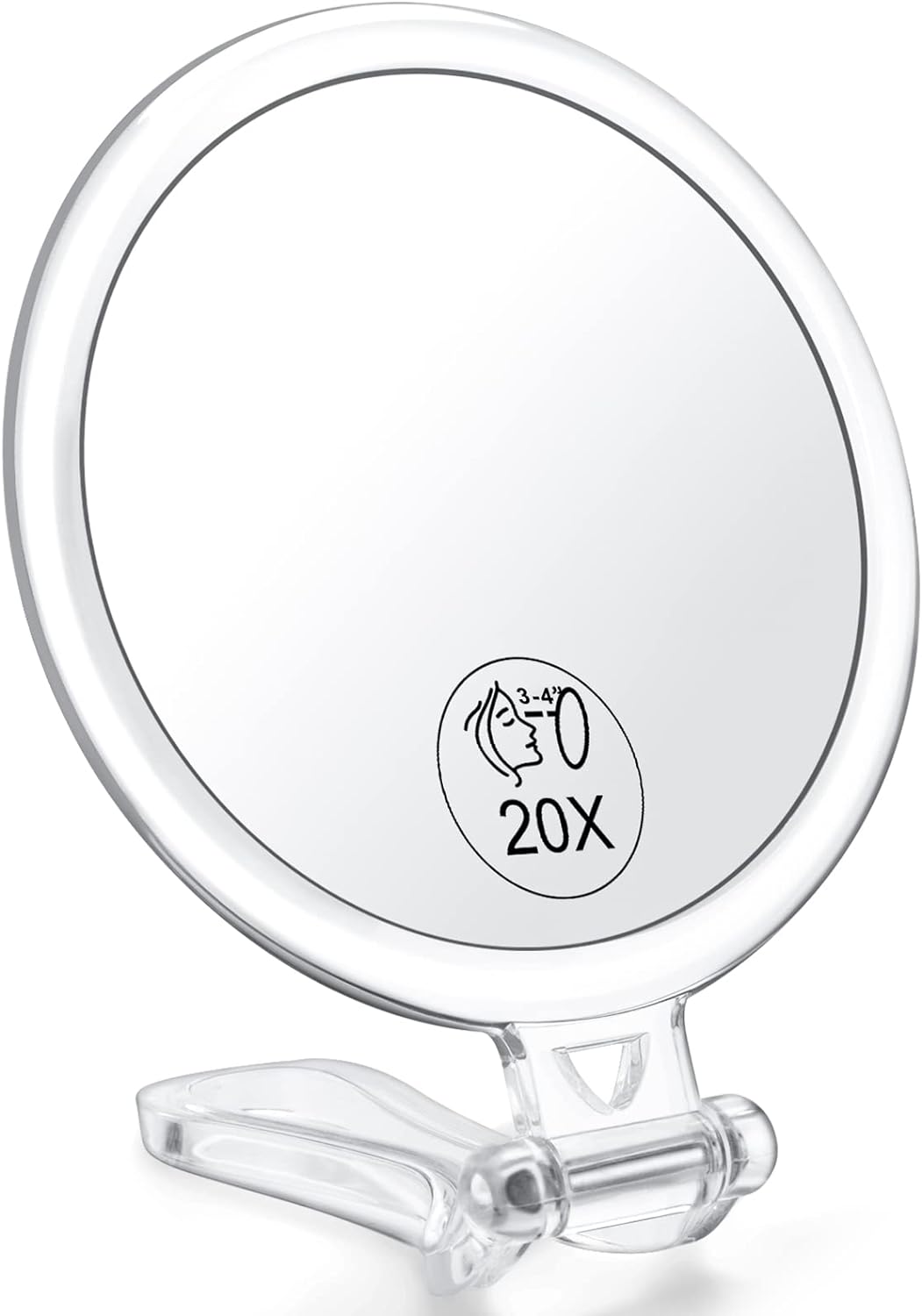 20x Magnifying Mirror, Travel Handheld Mirror - 2-Sided with 1X 20X Magnification Adjustable Handle, Portable, Small, Girl Women Mother' Gift