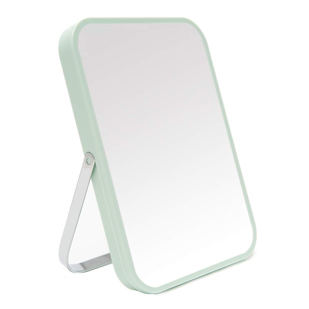 YEAKE Table Desk Vanity Makeup Mirror,8-Inch Portable Folding Mirror with Metal Stand 90Adjustable Rotation Tavel Make Up Mirror Hanging Bathroom for Shower Shaving(Green)