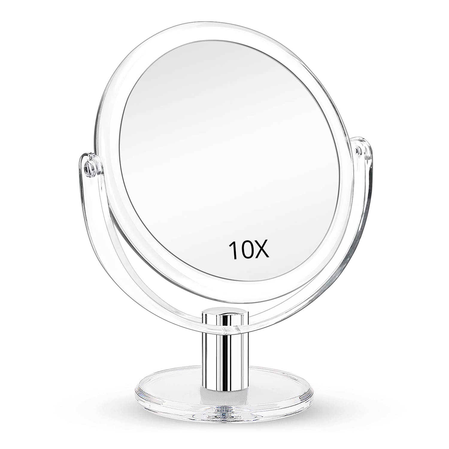 Fabuday Magnifying Makeup Mirror Double Sided, 1X 10X Magnification Mirror, Table Top Vanity Mirror, Transparent