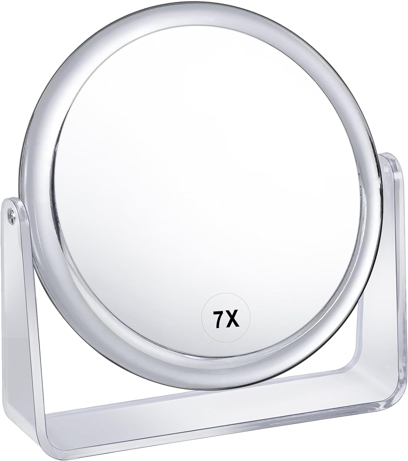 1x/7x Magnifying Makeup Mirror for Desk Double Sided 360Rotation Desk Mirror,Portable Table Acrylic Small Standing Mirror for Cosmetic