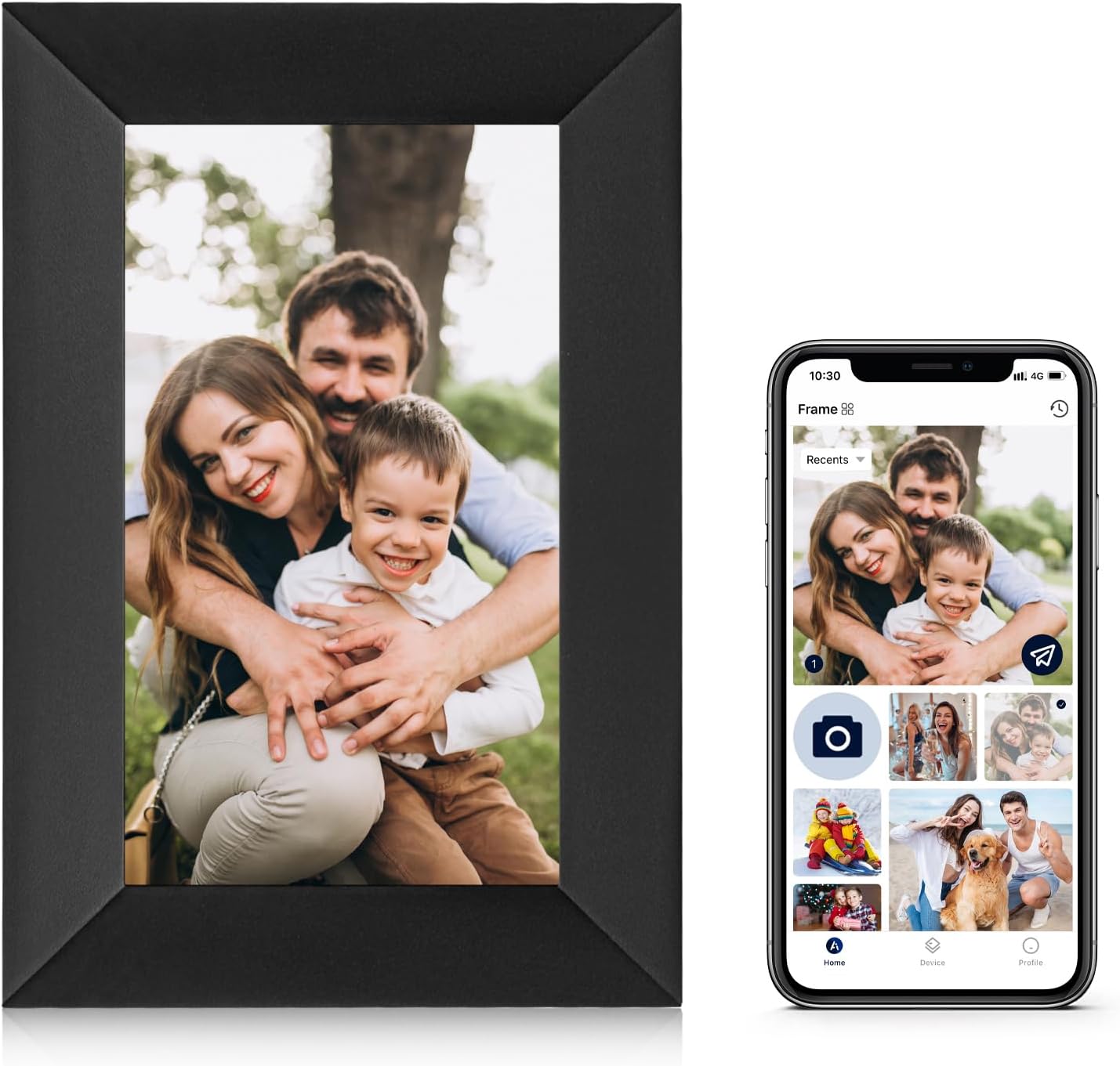 Digital Picture Frame 7 Inch WiFi Digital Photo Frame with 1024 * 600 IPS Touch Screen Built-in Smart Core 8GB Inter Storage Auto-Rotate, Share Photos and Videos Instantly Via AiMOR