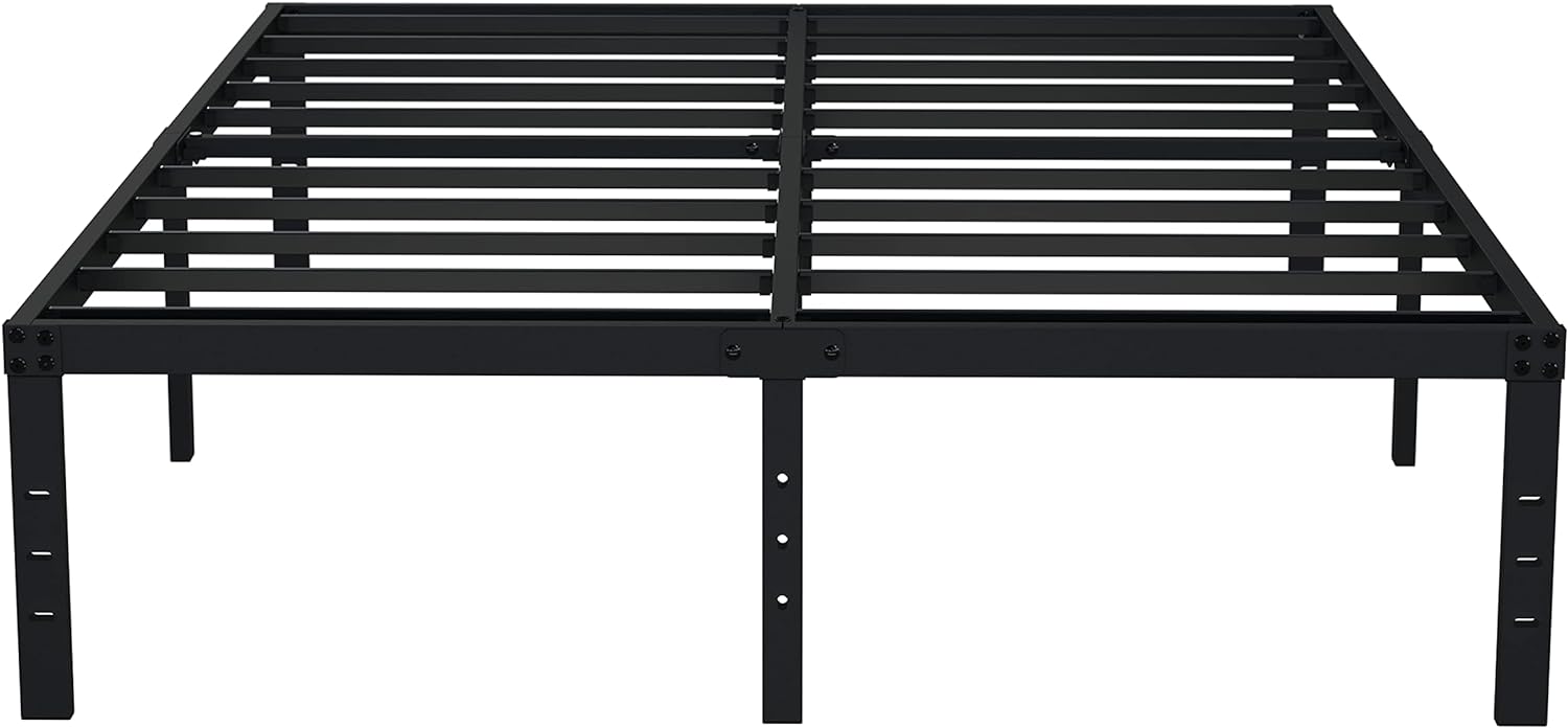 EMODA 16 Inch Black California King Bed Frames Heavy Duty Metal Platform No Box Spring Needed for Mattress Foundation, Noise Free, Easy Assembly