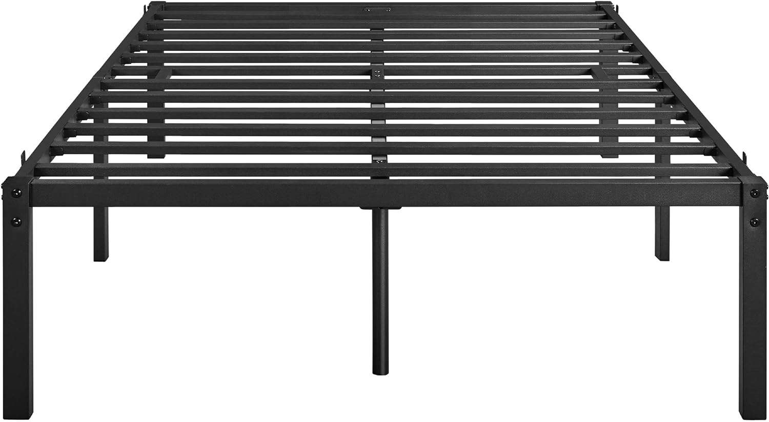 Yaheetech 18 inch Metal Platform Bed Frame Full with Steel Slat Support and Underbed Storage Space Non-Slip Mattress Foundation No Box Spring Needed Tool-Free Assembly Black