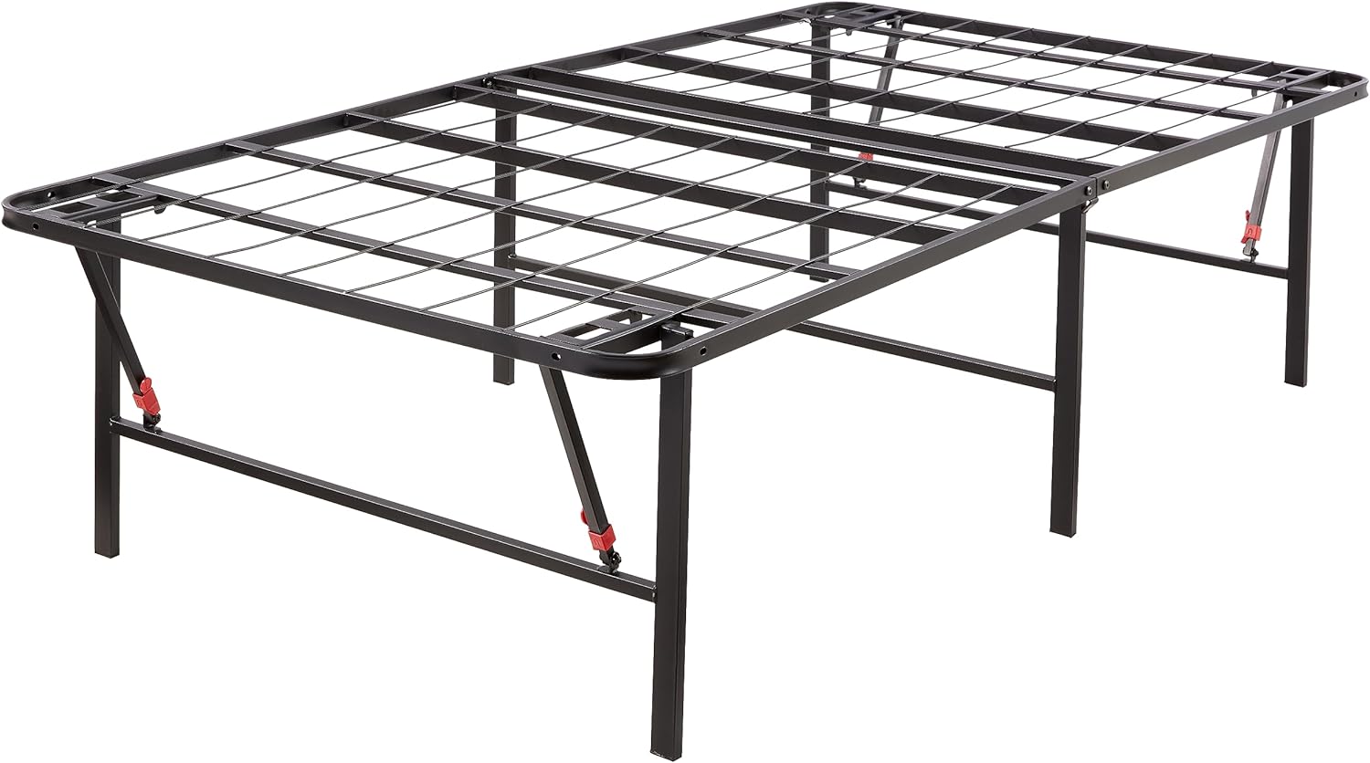 Amazon Basics Foldable Metal Platform Bed Frame with Tool Free Setup, 18 Inches High, Sturdy Steel Frame, No Box Spring Needed, Twin, Black