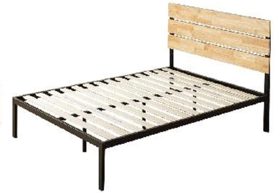 ZINUS Paul Metal and Bamboo Platform Bed Frame, Wood Slat Support, No Box Spring Needed, Easy Assembly, Twin