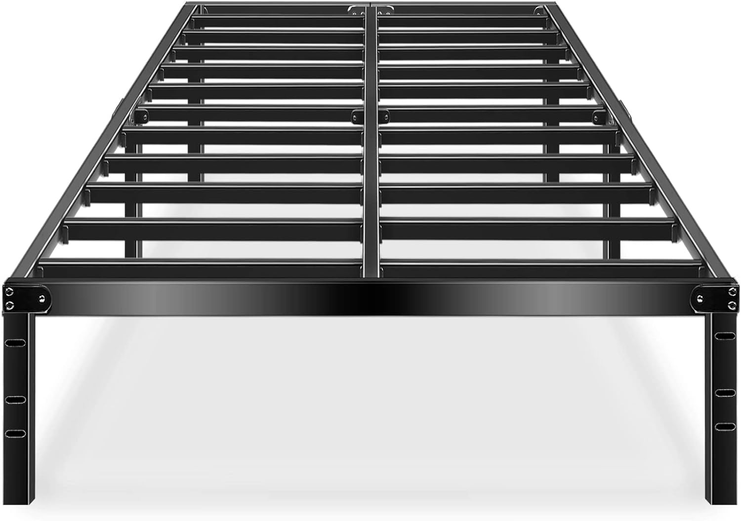 HAAGEEP Black Full Bed Frame No Box Spring Needed 14 Inch Metal Platform Heavy Duty Beds Frames with Storage, BF