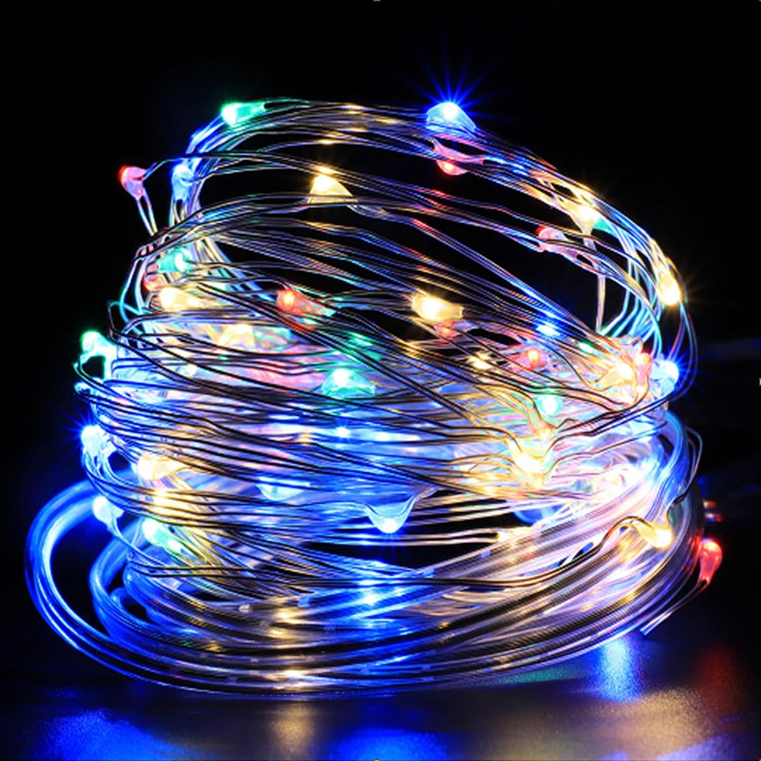 Fairy Lights Battery Operated 1 Pack 16FT 50 Led Mini Battery Powered String Lights Twinkle Lights Mason Jar Lights Waterproof Firefly Lights DIY PartyWeddingChristmasDecorationMulticolor