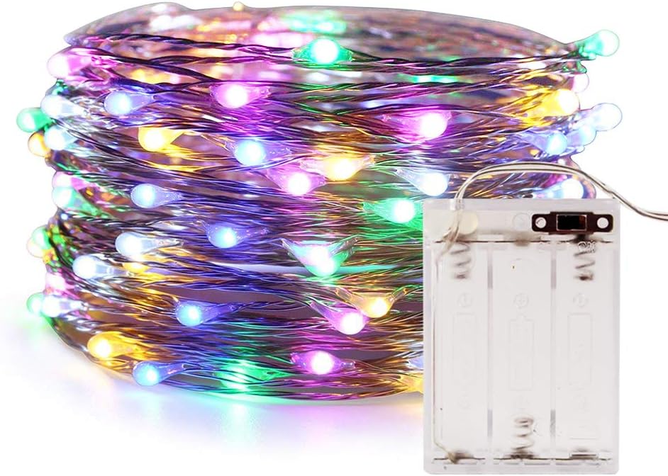 ANJAYLIA Fairy Lights, 10Ft/3M 30leds Multi Color LED String Lights Party Home Festival Valentine' Day Decorations Battery Operated Lights, RGB