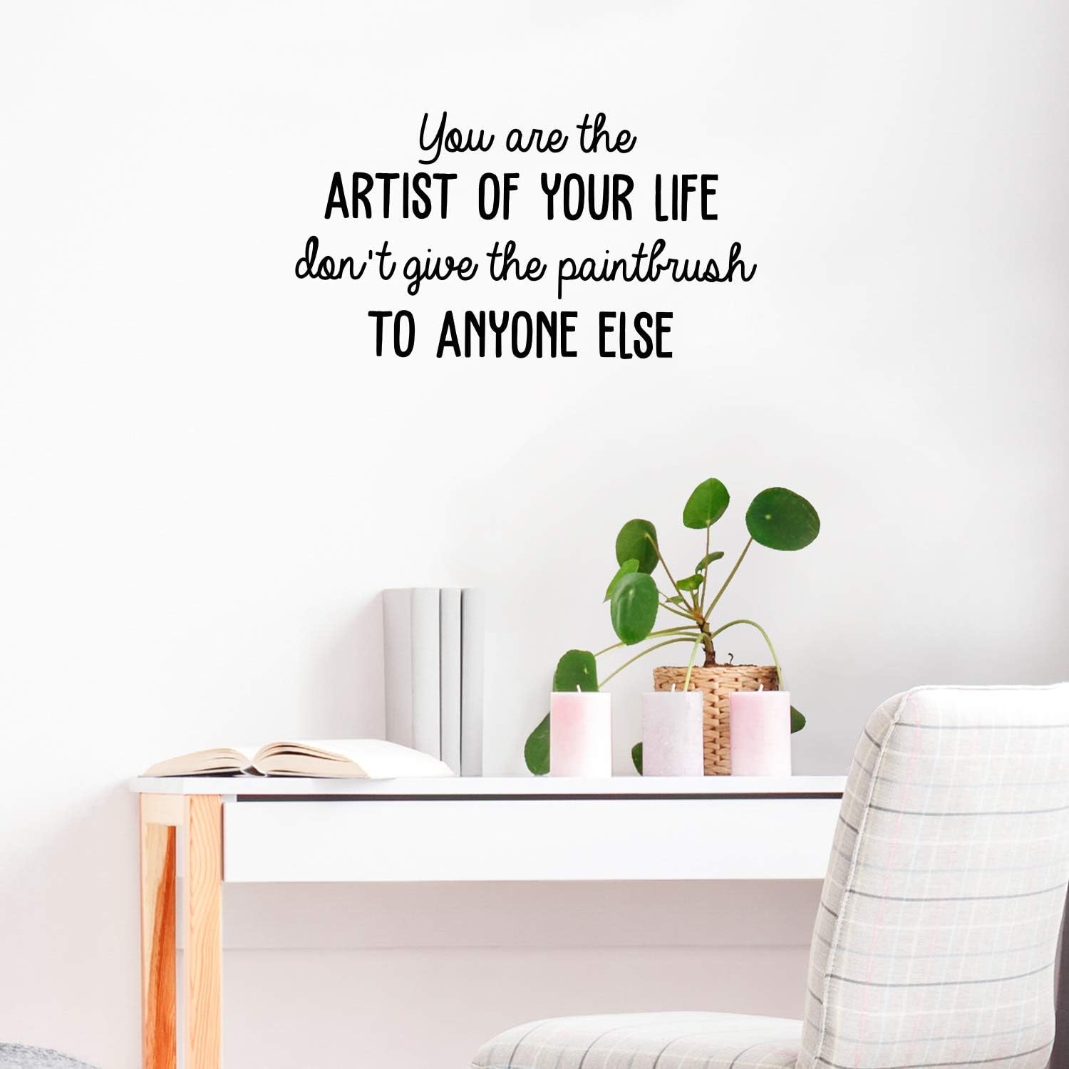Vinyl Wall Art Decal - You are The Artist of Your Life - 16 x 30 - Modern Inspirational Quote for Home Bedroom Office School Classroom Workplace Decoration Sticker (Black)