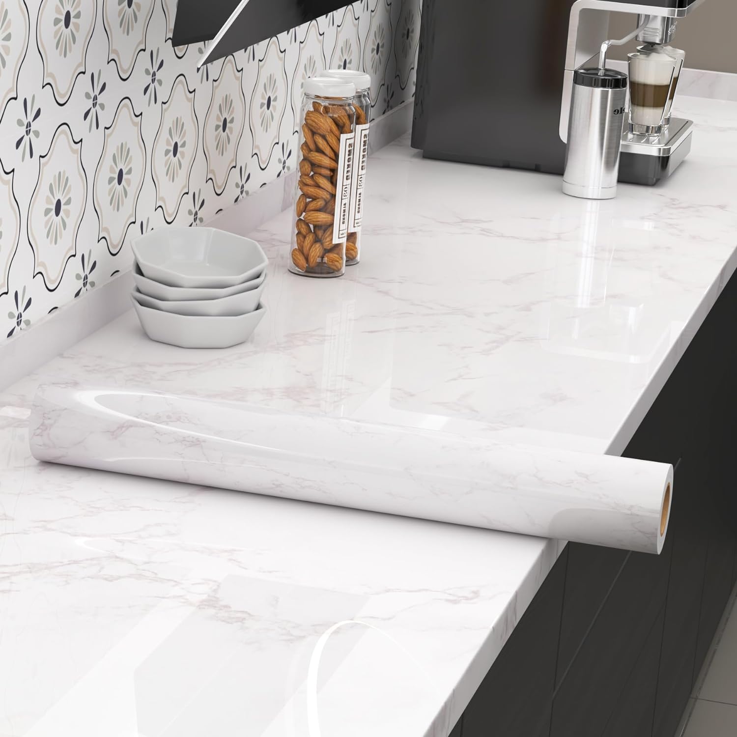 Marble Wallpaper Peel and Stick Wallpaper White Marble Contact Paper for Countertops 15.778.7Waterproof Wallpaper Self Adhesive Removable Wallpaper for Bedroom Contact Paper for Cabinets Kitchen