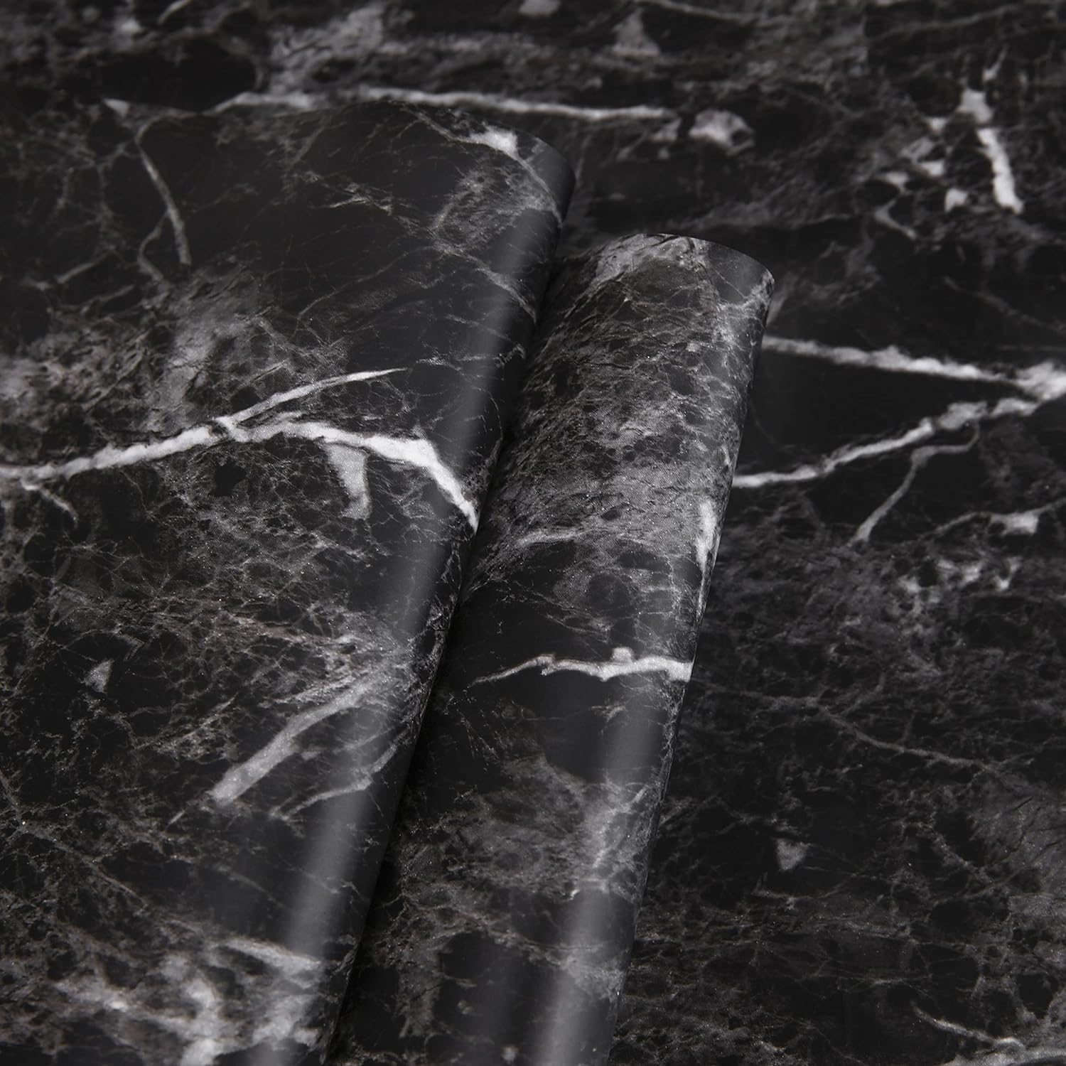 Abyssaly Marble Contact Paper Black Granite Peel and Stick Wallpaper for Countertop Self-Adhesive Thickening Kitchen Bathroom and Furniture 11.8 X 78.7