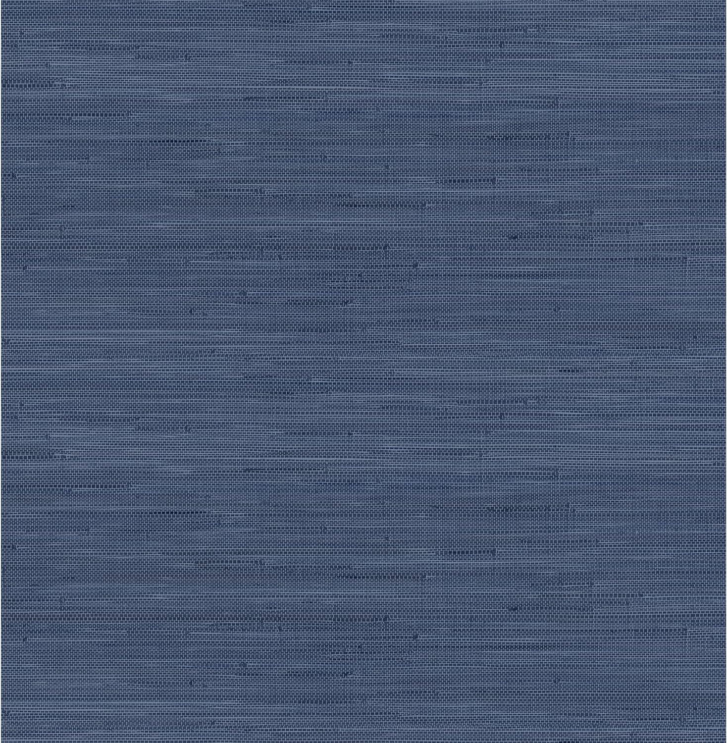 Classic Faux Grasscloth Peel and Stick Wallpaper, Navy Blue