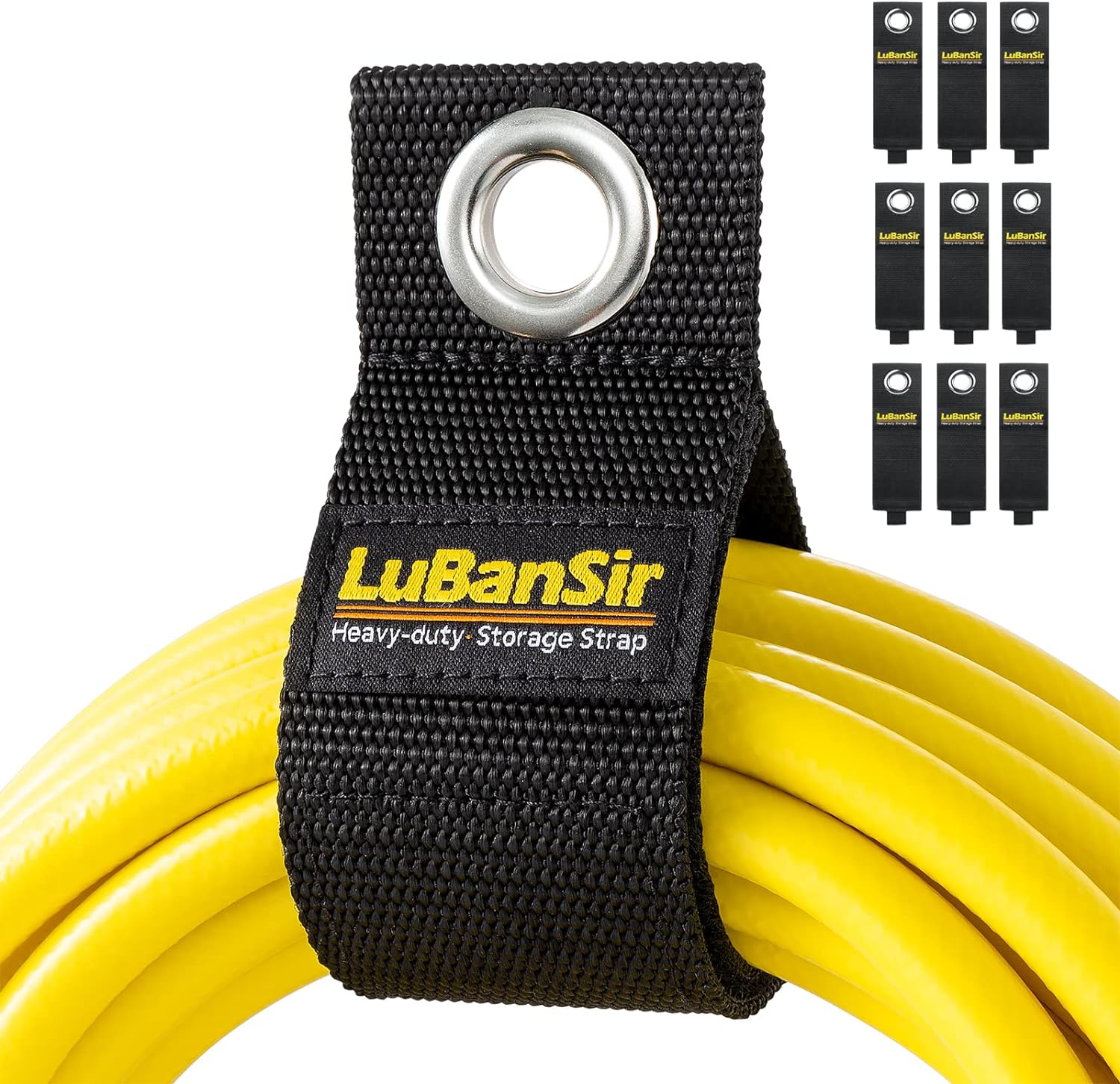 LuBanSir 9 Pack Extension Cord Holder Organizer, 13-inch Heavy Duty Storage Straps for Garden Hose Storage and Garage Wall Organization