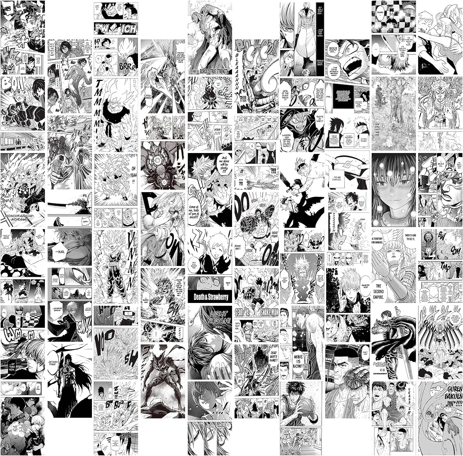 Anime Wall Collage Kit Aesthetic 60 PCS Anime Posters 4.2x6.2 inch Small Manga Posters Pack Manga Panel Collage Kit Manga Wall Collage