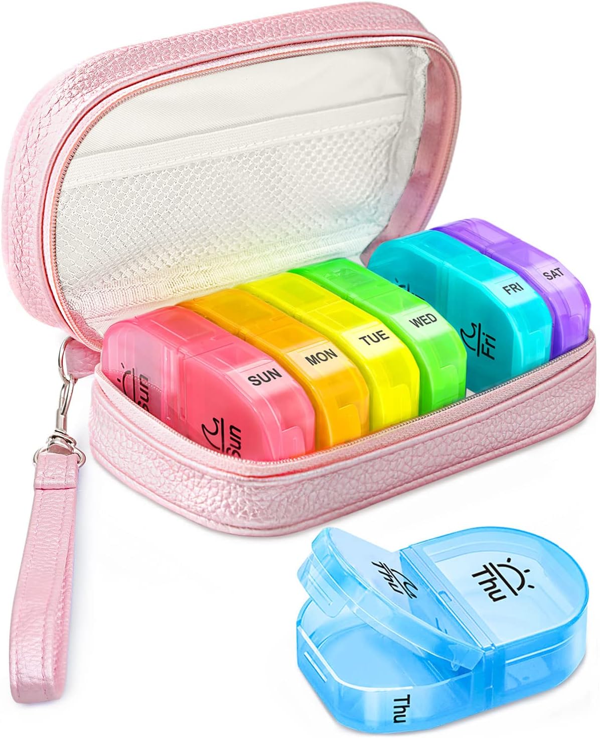 It' the perfect size, most other pill organizers are really big but this is easy to carry around in a purse daily because it' small enough. It' also good quality and cute.