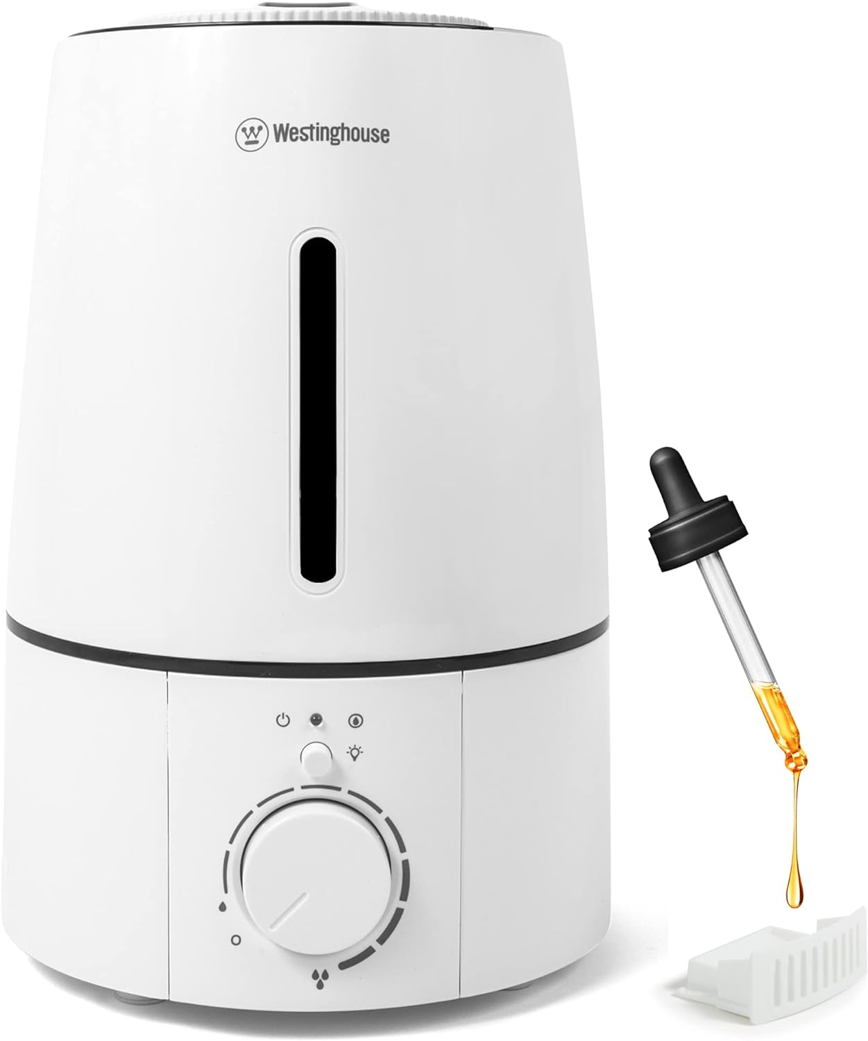 Westinghouse Cool Mist Ultrasonic Humidifier for Bedrooms, 3 Liter Capacity with LED Night Light and Low Water Alarm, Humidifier with Essential Oil Diffuser