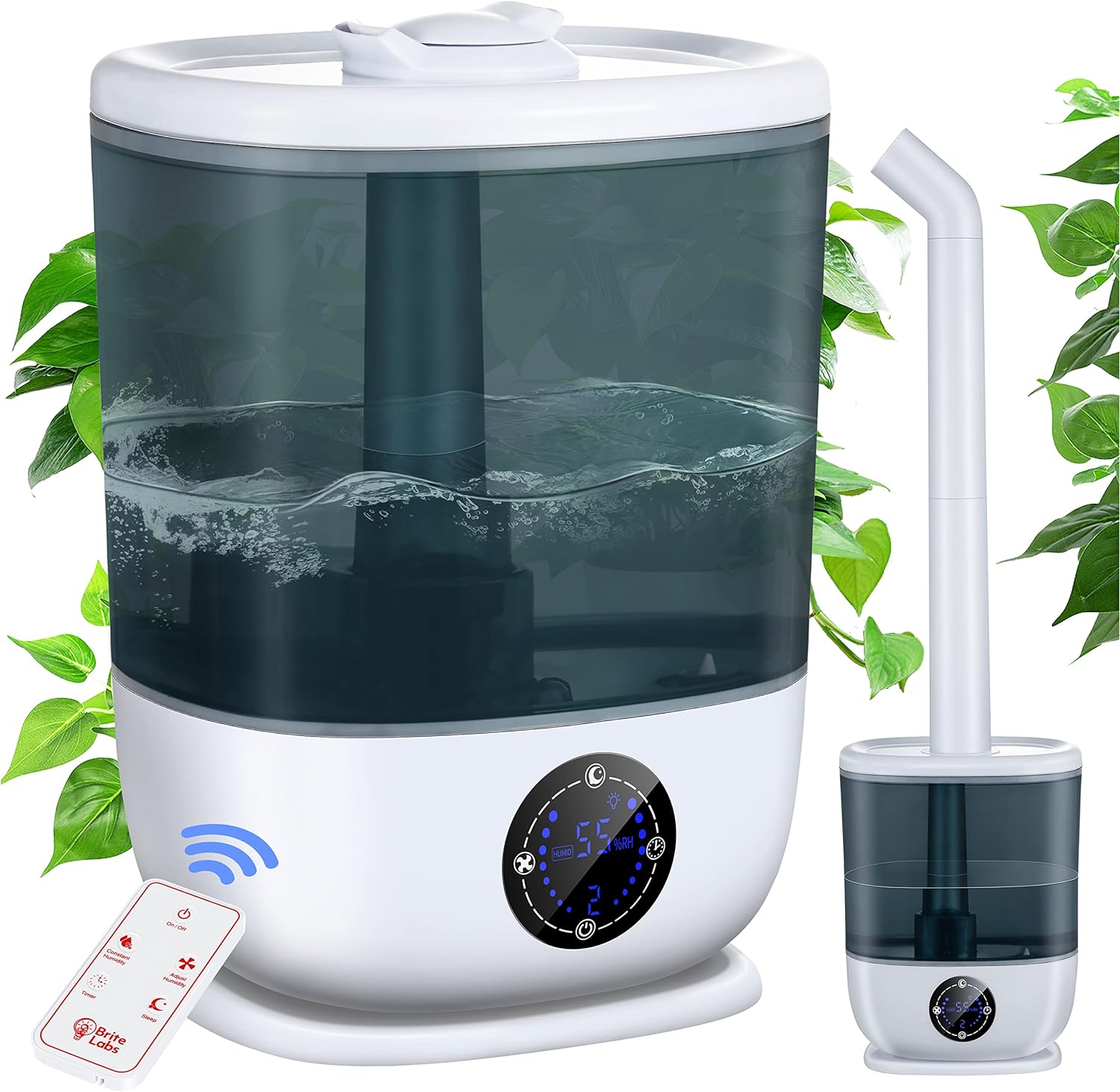 Plant Humidifier Indoor - 6L Top Fill Humidifier for Plants Growing Indoors - Quiet Cool Mist Humidifiers for Kids, Nursery, Bedroom - Large Room Ultrasonic Vaporizer Humidifiers for Home