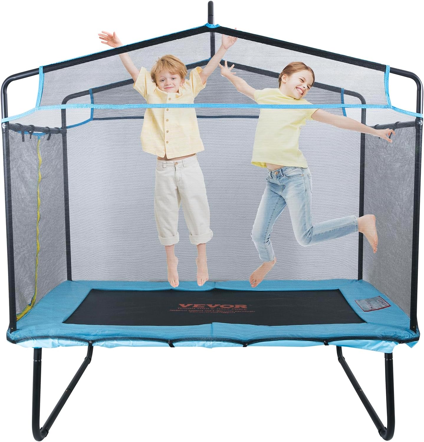 6FT Trampoline 72 Indoor/Outdoor Trampoline, Mini Trampoline with Safety Enclosure Net, Gymnastics Bar, Hammock, Recreational Trampoline Birthday