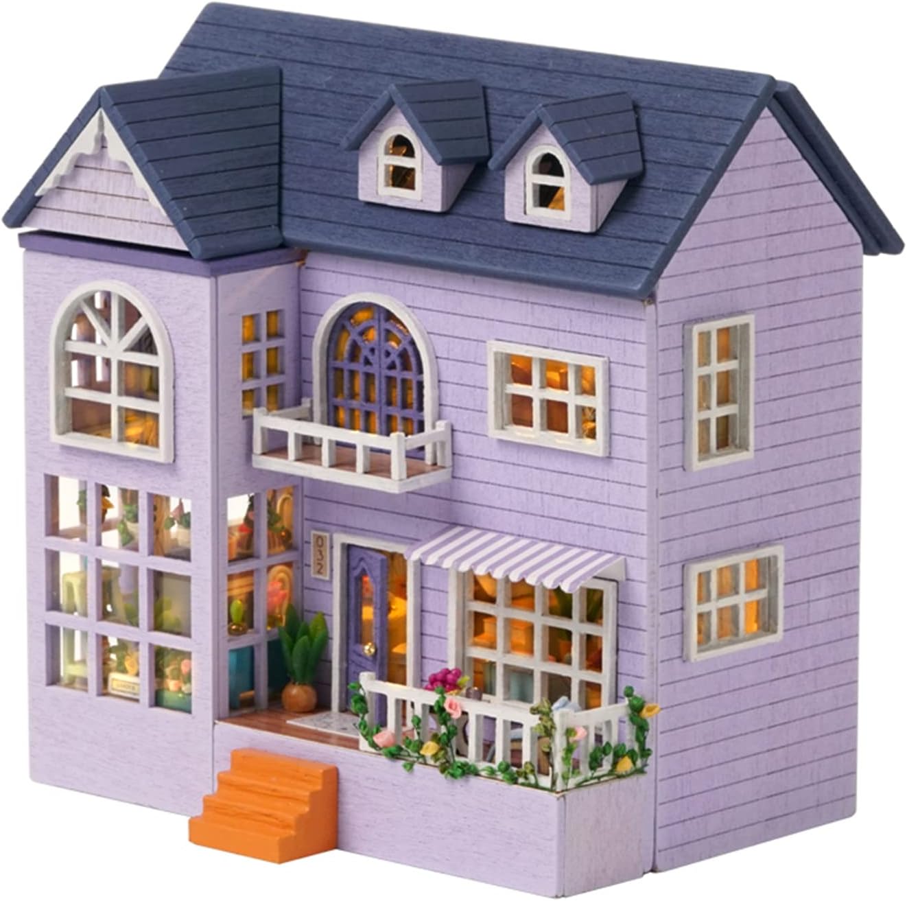 Flever Dollhouse Miniature DIY House Kit Creative Room with Furniture for Romantic Valentine' Gift (Happy House)