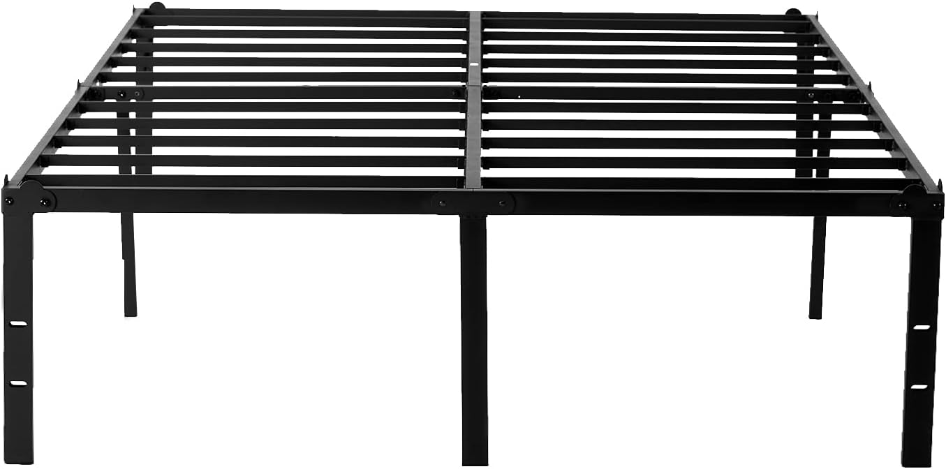 Metal Bed Frame Full - 18 Inch Black Metal Platform Bed Frame, Easy Assembly with Large Storage Space, 3,500lbs Heavy Duty, No Box Spring Needed (Full)