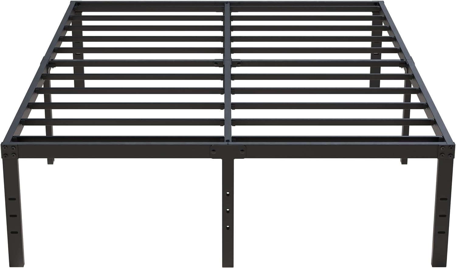 18 Inch Full Size Bed Frame No Box Spring Need, Metal Platform Full Bed Frames with High Storage, Eassy Assembly 3,500 lbs Heavy Duty Bedframes, Black